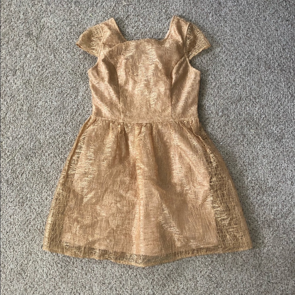 Gorgeous gold detail cap sleeve dress